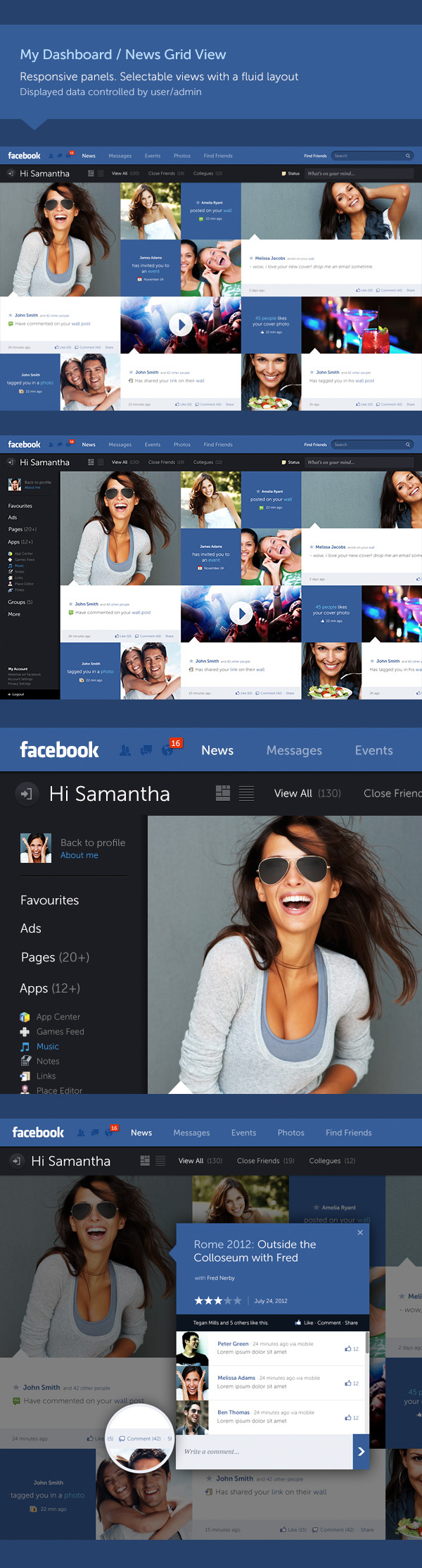 Designer Australiano cria uma nova idéia para o layout do Facebook, mais limpo e intuitivo. (2)
