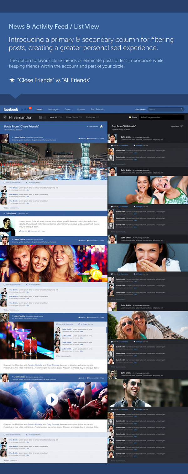 Designer Australiano cria uma nova idéia para o layout do Facebook, mais limpo e intuitivo. (1)