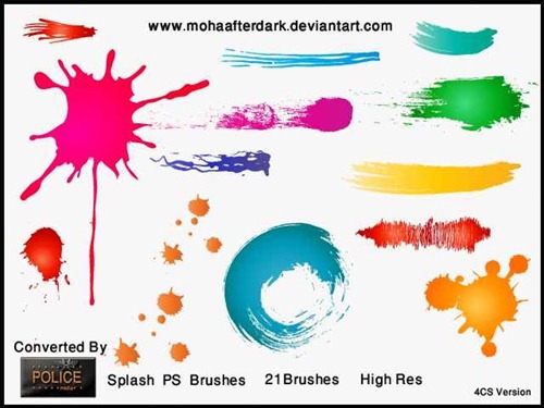 Brushes de manchas de tinta ou splash para você baixar e usar no Photoshop (1)