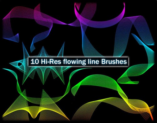 Coleção de brushes para usar no Photoshop de linhas geométricas ou linhas de escaneação (9)