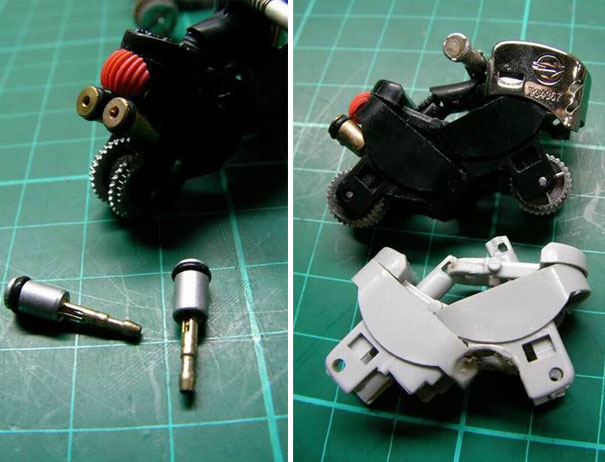 Transforme um esqueiro velho em uma miniatura de moto, muito bom! (4)