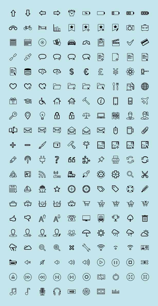 Pack de ícones minimalistas para seu site