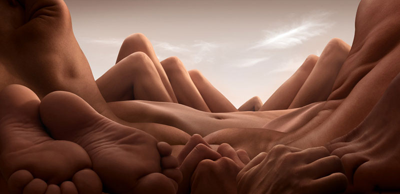 Paisagens e desertos feitos com corpos humanos, fotografia de Carl Warner (1)