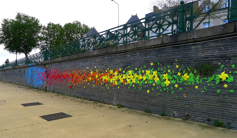 artista francesa Mademoiselle Maurice utiliza mais de 30 mil peças de origami para fazer sua street art (5)