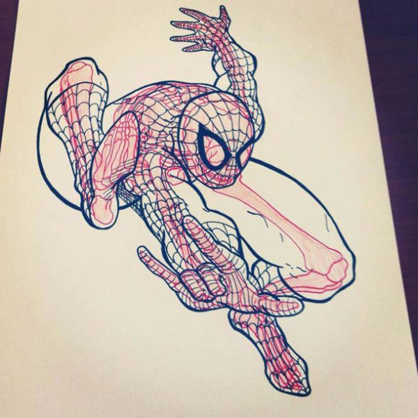 Ilustrações onde mostra a forma do esqueleto de personagens famosos - ilustrações de Chris Panda (7)
