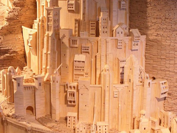 Cidade e castelos feitos com palitos de fóforos (5)